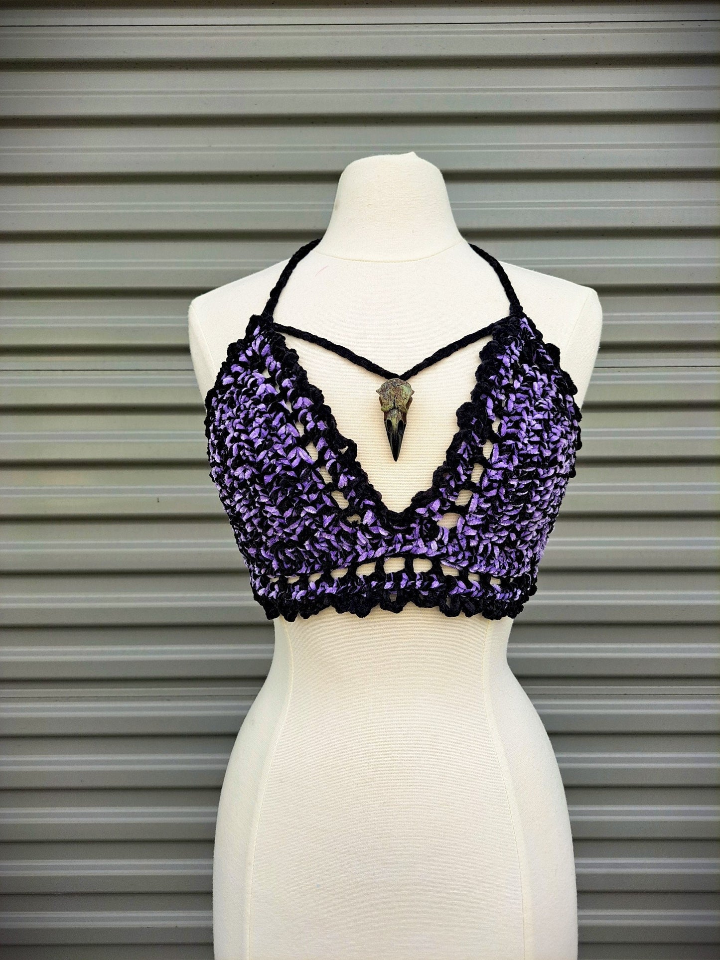 Gothic Raven Crochet Top