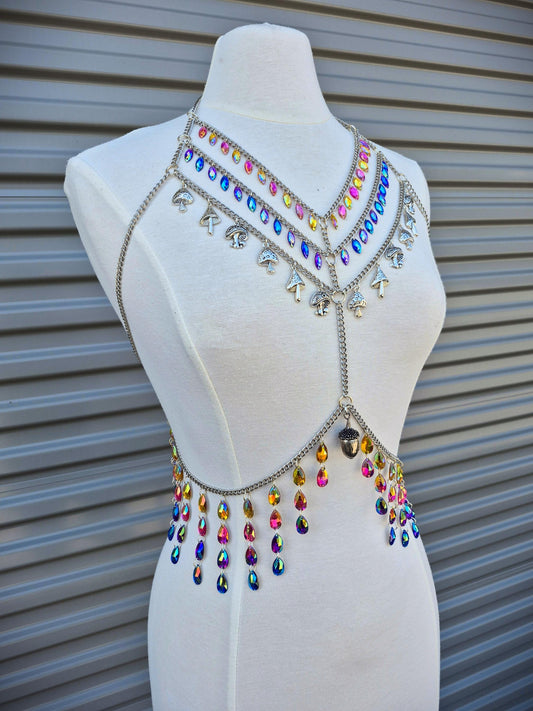 Mushroom Woodland Cottage Core Adjustable Body Chain