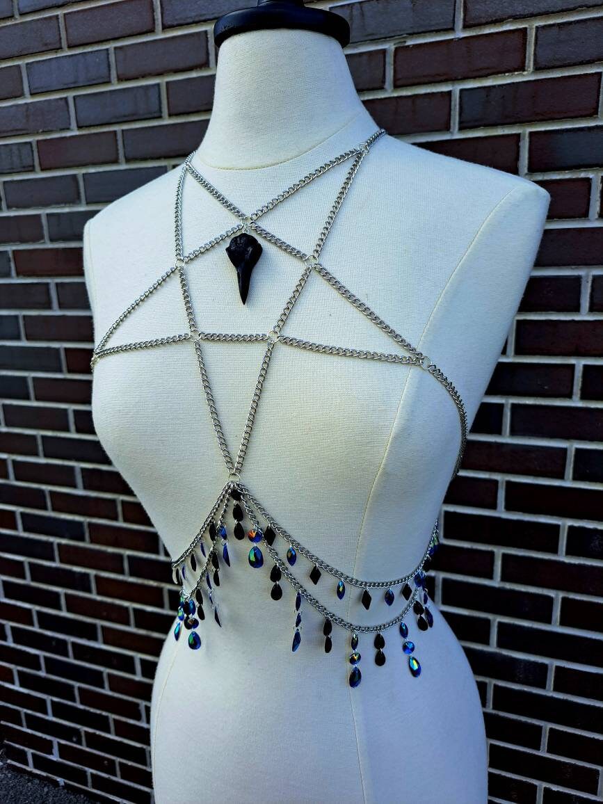 Customized Witchy Pentagram Star Body Chain adjustable