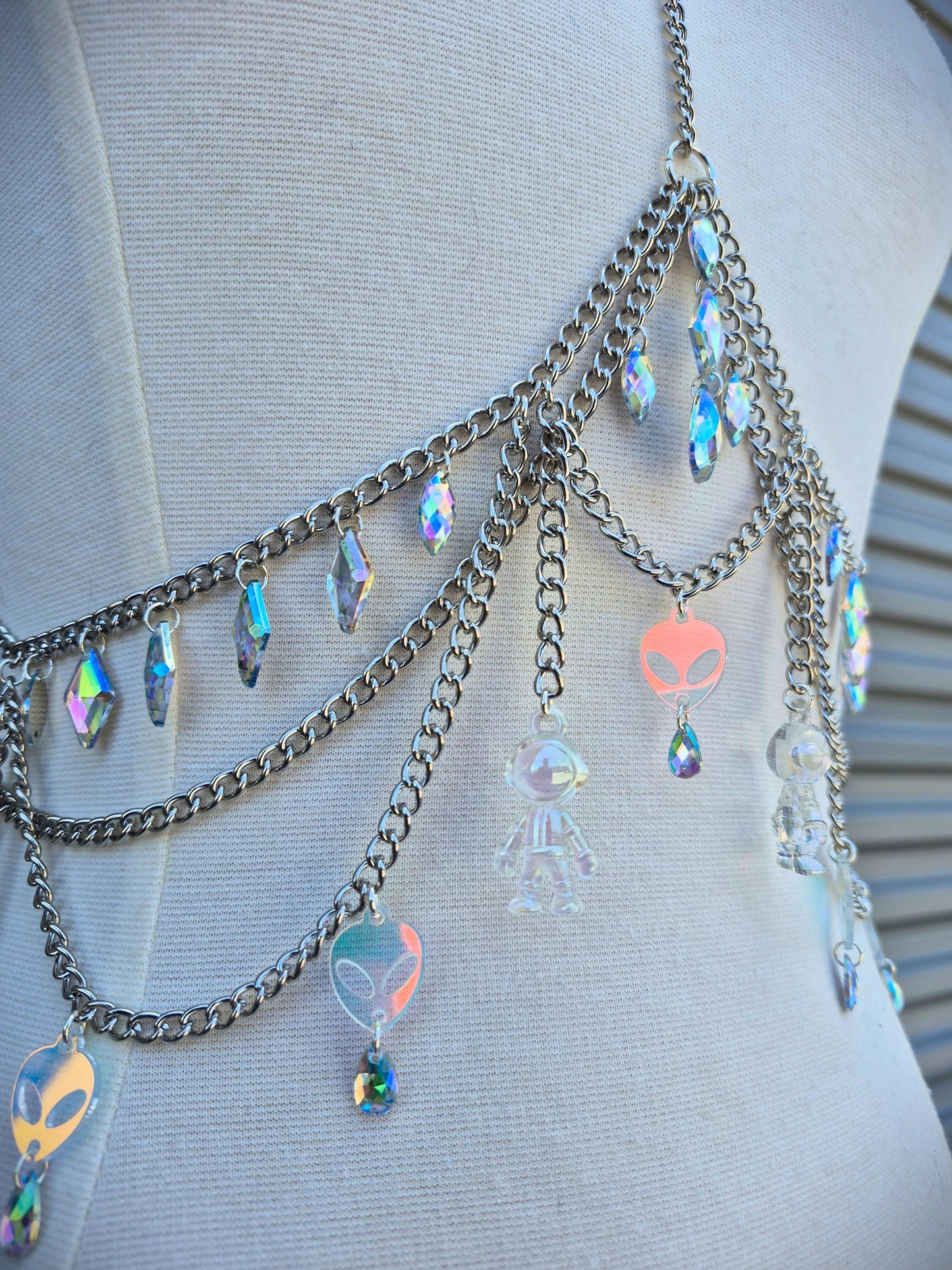 Alien Aura Space Rave Body Chain Adjustable