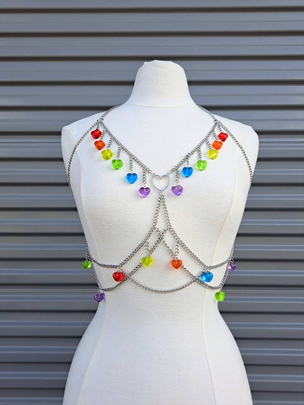 Customizable Pride Heart Body chain