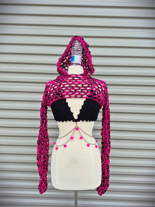 Pretty N Punk Festival Top and Chain set with Mesh Hoodie