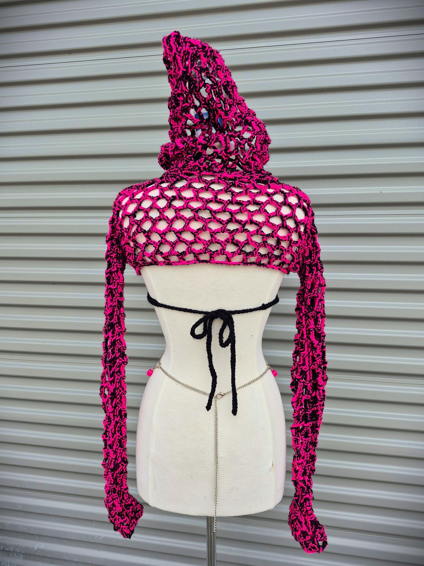 Pretty N Punk Festival Top and Chain set with Mesh Hoodie