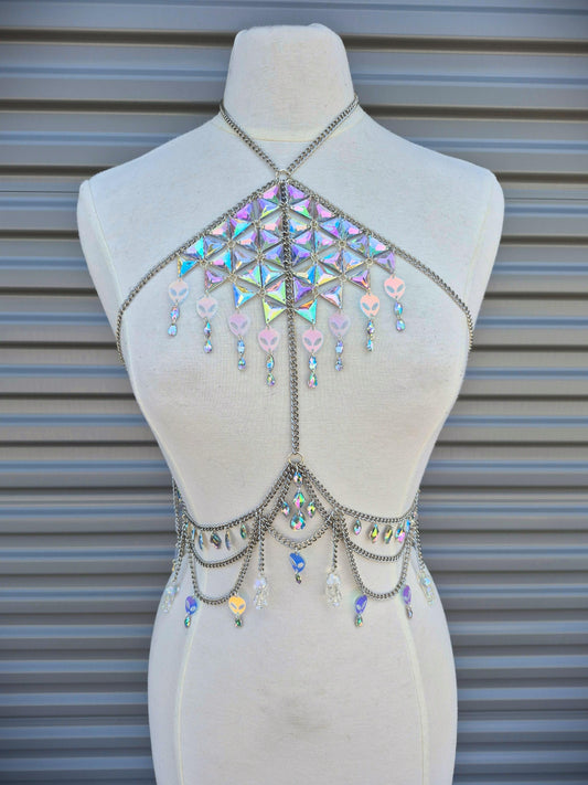 Alien Aura Space Rave Body Chain Adjustable