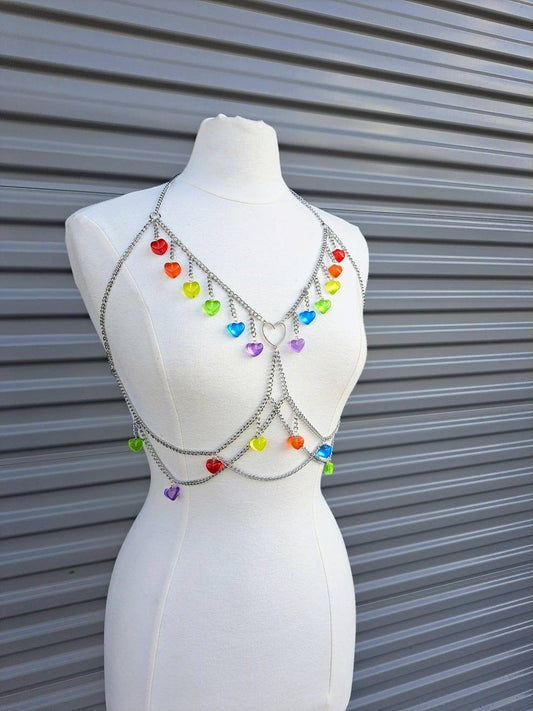Customizable Pride Heart Body chain